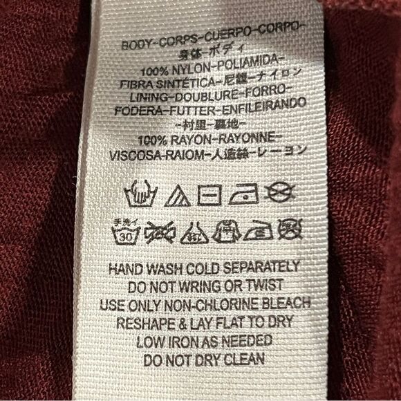 Free People Lace Lovers Folk Song Dress in burgundy color size 4 - Picture 12 of 14